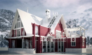 Проект современного загородного дома с мансардой