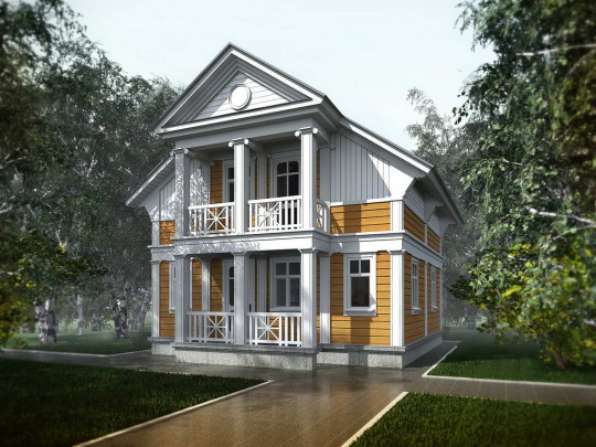 Проект деревянного дачного дома (Вилла Виктория)